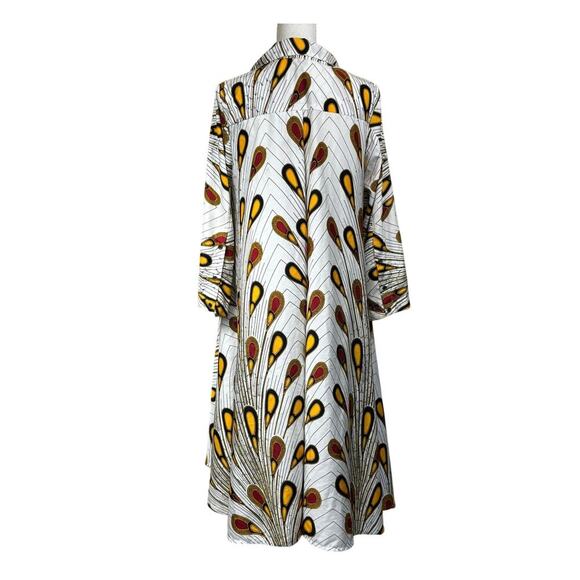 Step in Style trapeze shirt dress, bold print, African influence, statement - Picture 3 of 6